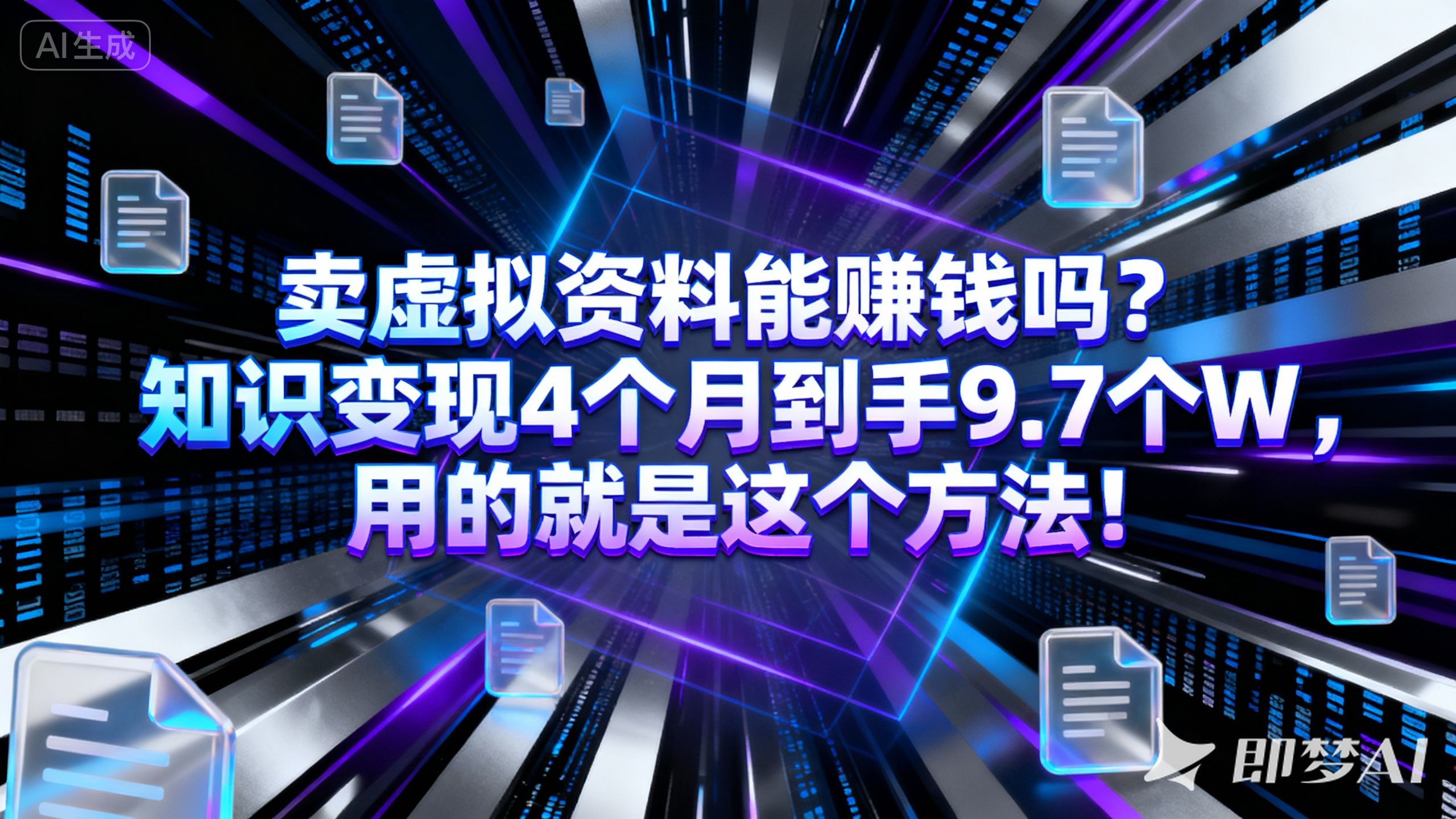 卖虚拟资料能赚钱吗？知识变现4个月到手9.7个W，用的就是这个方法！